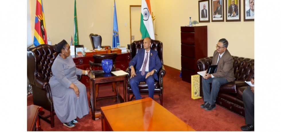 H.E Thulisile Dladla received a courtesy call from the High Commissioner-designate of the Republic of India to Eswatini H.E Mr. N Ram Prasad. 
