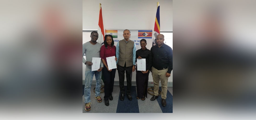 High Commissioner felicitates UIA Hackathon Eswatini winners