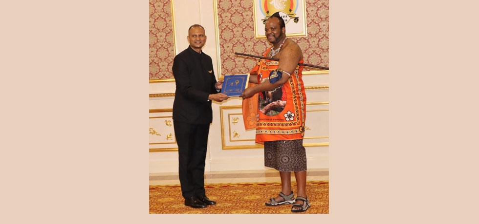 Presentation of Credentials by High Commissioner Mr. N. Ram Prasad to HMK Mswati-III at Lozitha Palace