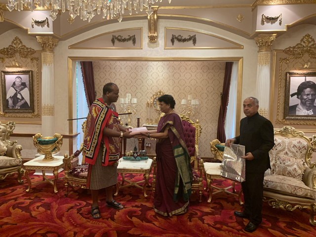 Presentation of Credentials to His Majesty the King of Eswatini today by the High Commissioner Radha Venkataraman