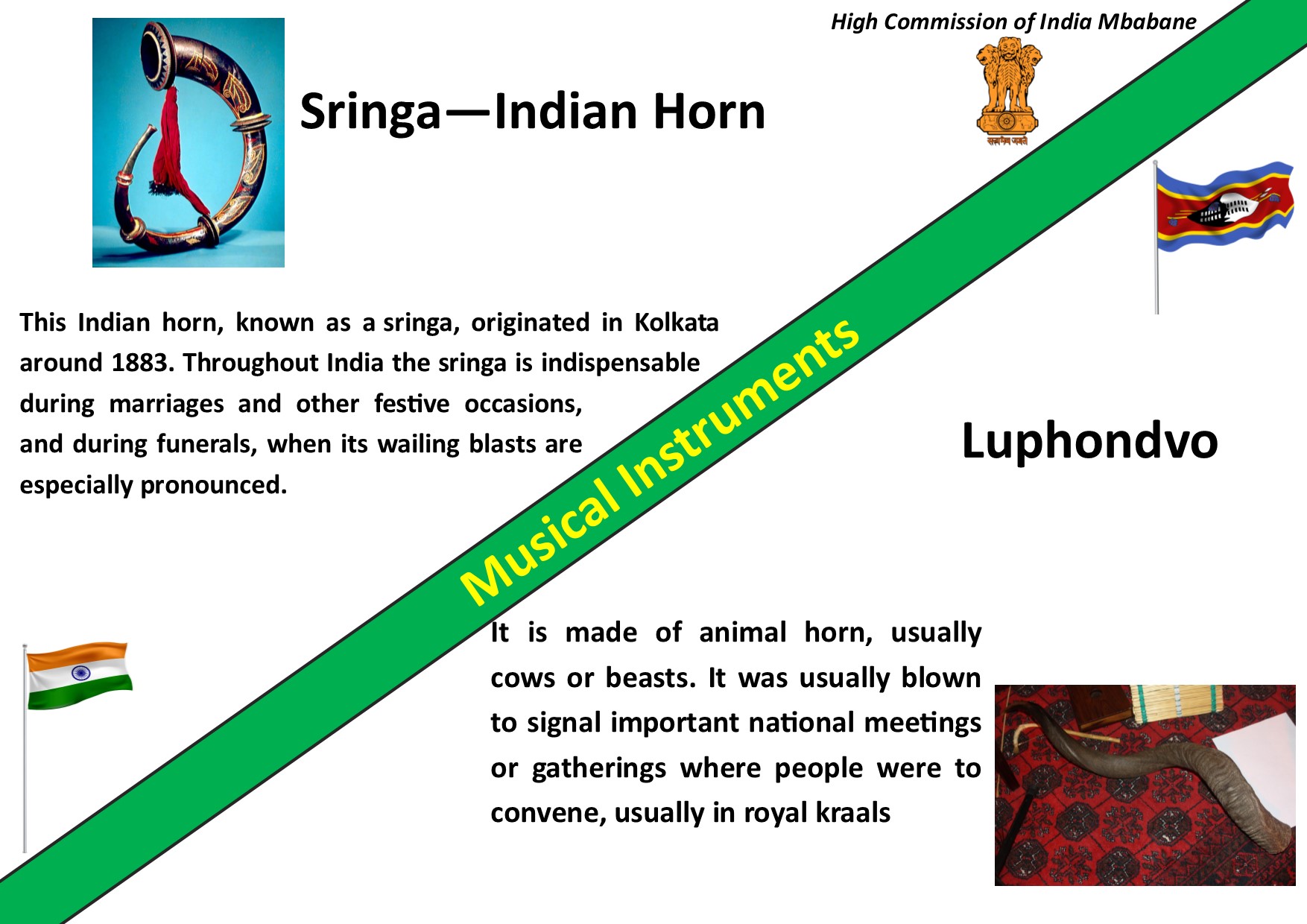 Indian Musical Instruments vs Corresponding Instruments in Eswatini